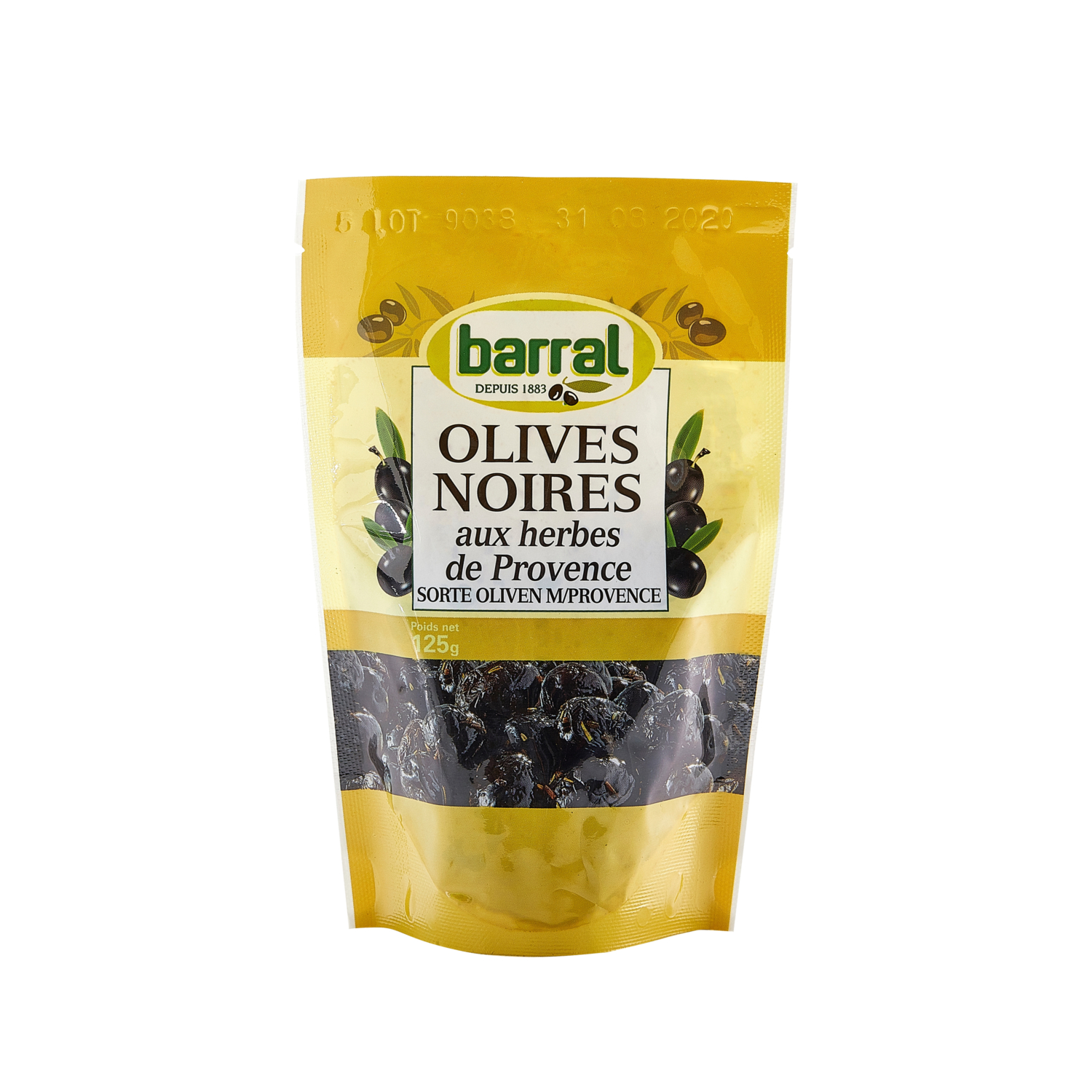 Olives noires aromatisées aux herbes de Provence Barral